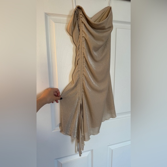 Princess Polly Champagne Sparkly Strapless Mini Dress - Picture 4 of 7
